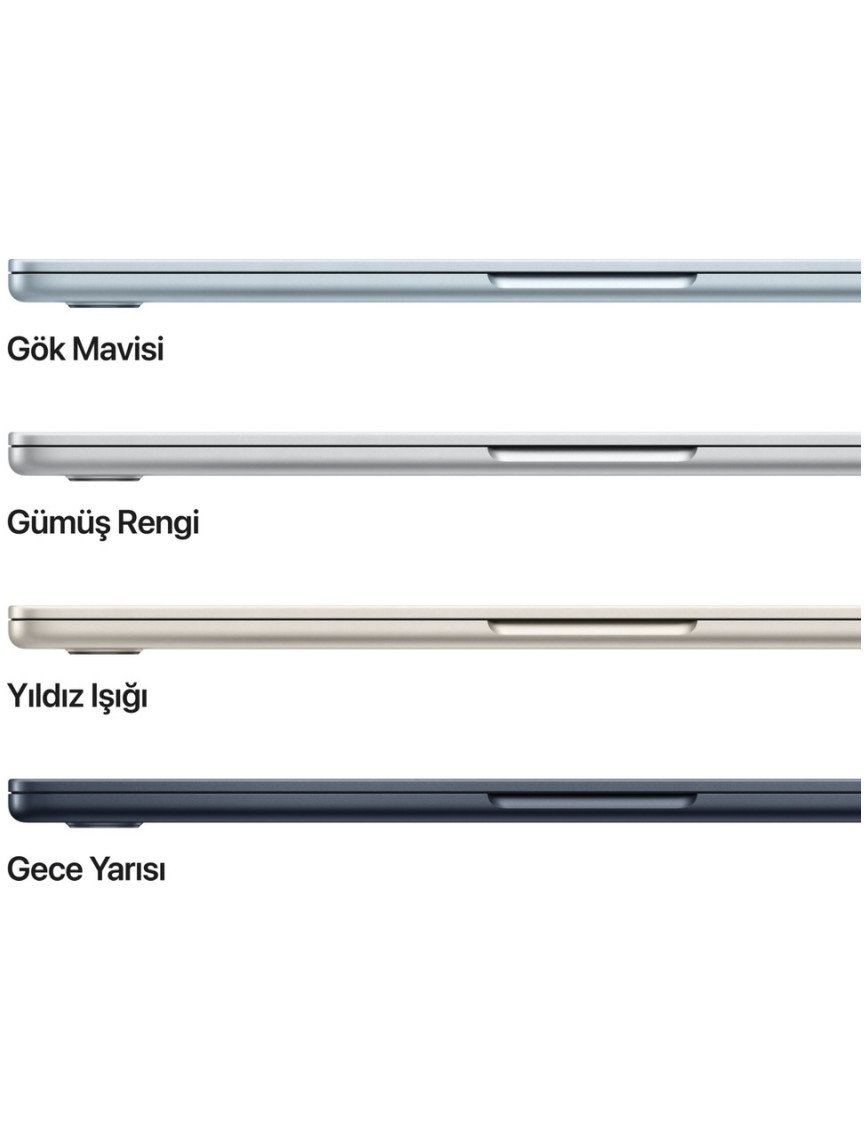 Apple MacBook Air M4 16GB 512GB SSD macOS 13" Taşınabilir Bilgisayar Gece Yarısı MW133TU/A