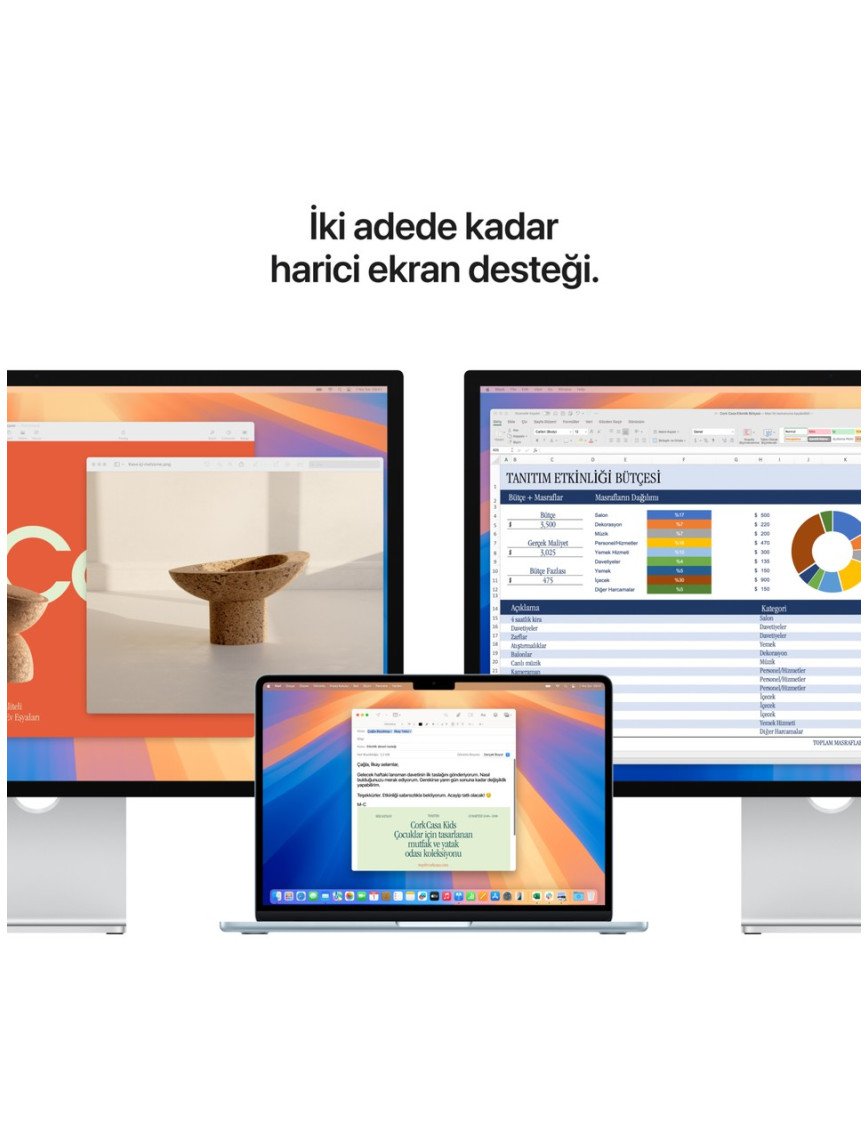 Apple MacBook Air M4 16GB 512GB SSD macOS 13" Taşınabilir Bilgisayar Gece Yarısı MW133TU/A