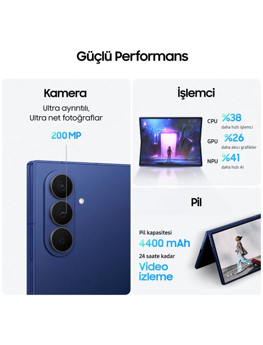 Samsung Galaxy Z Fold7 512 GB 12 GB Ram (Samsung Türkiye Garantili) Gümüş